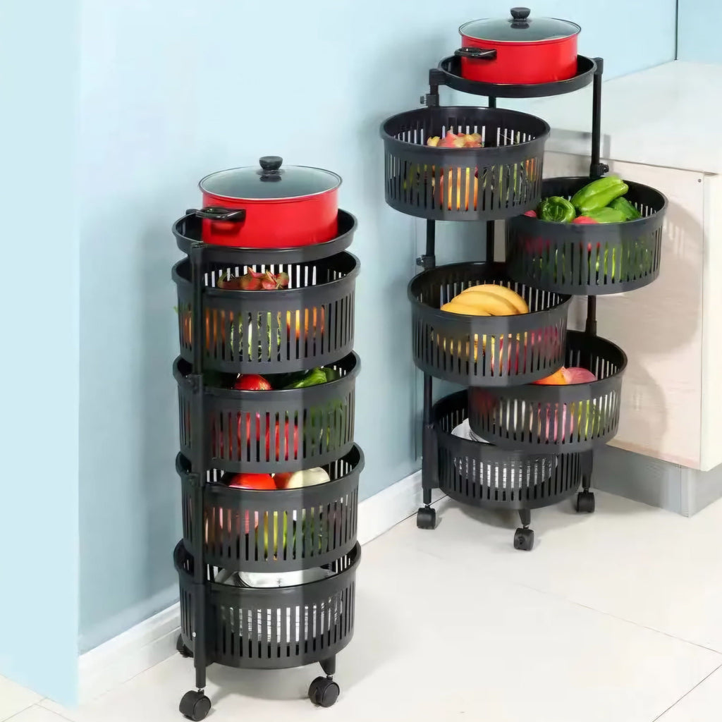 Rotating Kitchen Storage Rack – 4-Layer Organizer Shelf