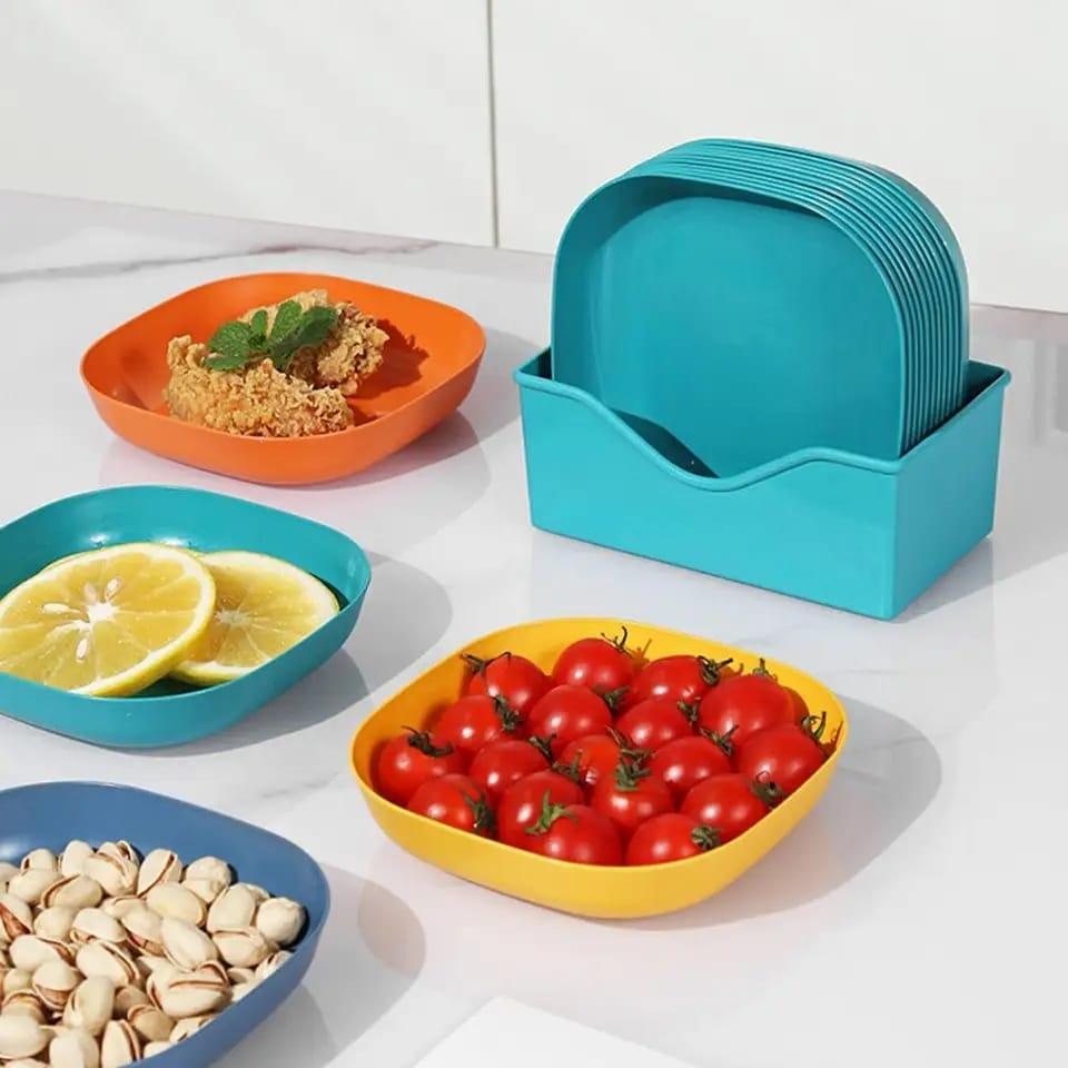 Square Snack Plate Set