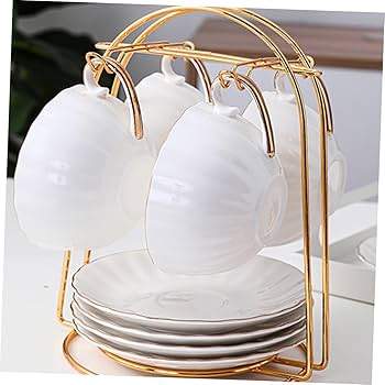 Golden Metal Cup Holder Rack