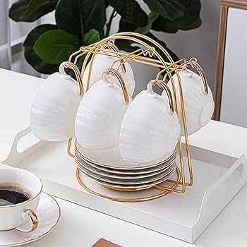 Golden Metal Cup Holder Rack