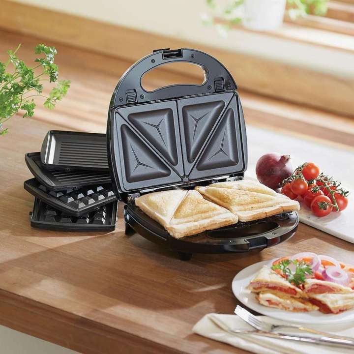MultiNet Sandwich Maker 4 Slice Sandwich Toaster with Non-Stick Coating & Double Sided Uniform Heating