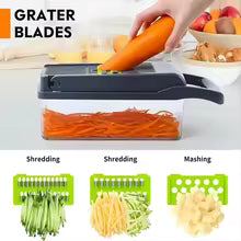 Vegetable Chopper,15-in-1 Multifunctional Food Chopper, Vegetable Cutter with Container for Salad,Potato,Carrot,and Garlic