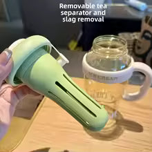 High Aesthetic Value Large Capacity Plastic Water Bottle Cute Straw Girls Big Size Milk Tea Cup Adorable Home Living