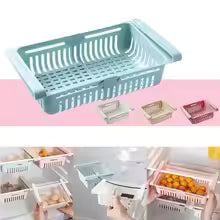 Refrigerator Drawer Organizer, Pull Out Shelf Storage Organizer for Egg, Fruit, Vegetable, Meat, Fit All Fridge Shelves Under