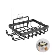 Bathroom Soap Rack Basket No Puching Metal Wall Mounted Sponge Soap Dish Storage Shelf Holder Self-adhesive Soap Box