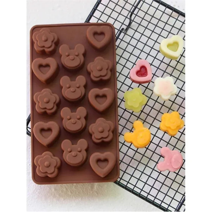 Teddy Heart Silicone Chocolate Mould – Brown