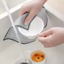 3/1pcs Silver Rag Single and Double Side Kitchen Cleaning Cloth Instead of Steel Ball Rag Cleaning Cloth