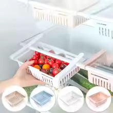 Refrigerator Drawer Organizer, Pull Out Shelf Storage Organizer for Egg, Fruit, Vegetable, Meat, Fit All Fridge Shelves Under