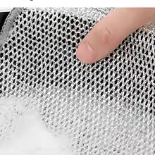 3/1pcs Silver Rag Single and Double Side Kitchen Cleaning Cloth Instead of Steel Ball Rag Cleaning Cloth