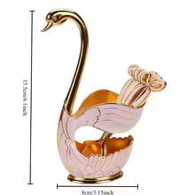 Coffee Spoon Fruit Spoon Fork Set Household Ornament Fashionable Fruit Cute Swan Dessert Spoon Tableware
