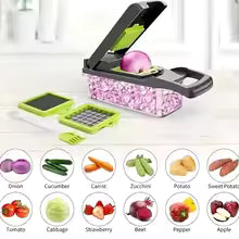 Vegetable Chopper,15-in-1 Multifunctional Food Chopper, Vegetable Cutter with Container for Salad,Potato,Carrot,and Garlic