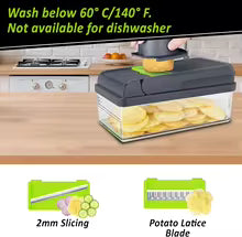 Vegetable Chopper,15-in-1 Multifunctional Food Chopper, Vegetable Cutter with Container for Salad,Potato,Carrot,and Garlic