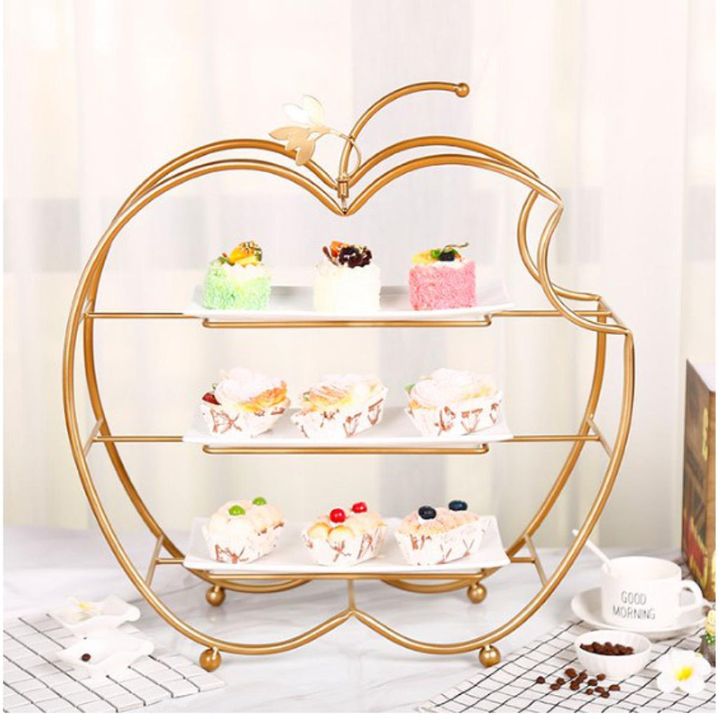 Golden Melamine Salad Tray - 3 Pcs Set